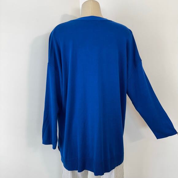 Talbots Royal Blue V-Neck Button Down Cardigan Sweater 2X Petite NWT - Picture 7 of 11